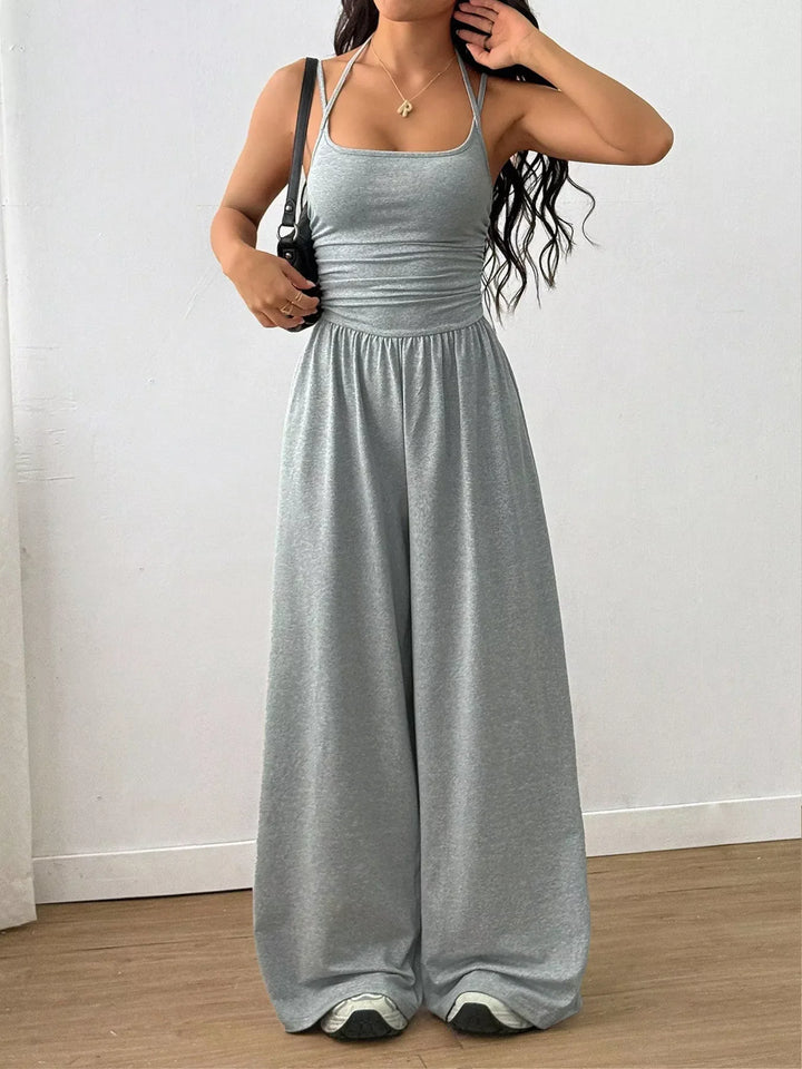 Women's Casual Sleeveless Wide Leg Jumpsuit