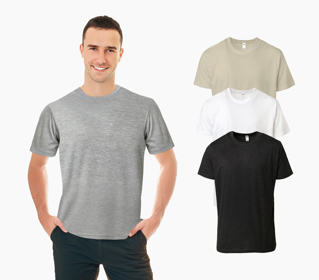 3 PC Men's Extra Soft Medium Weight Short Sleeve Premium T-Shirts