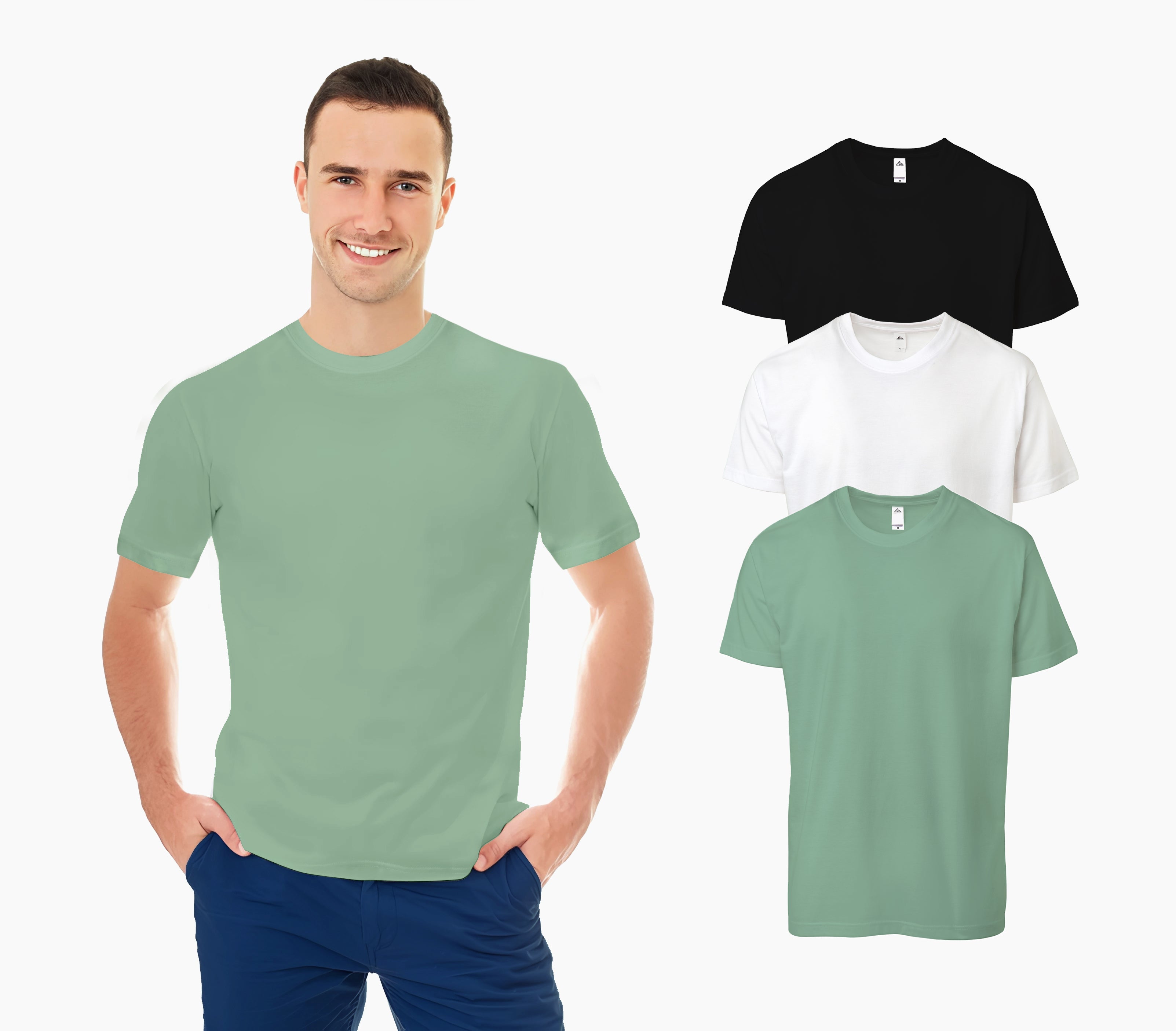 3 PC Men's Extra Soft Medium Weight Short Sleeve Premium T-Shirts