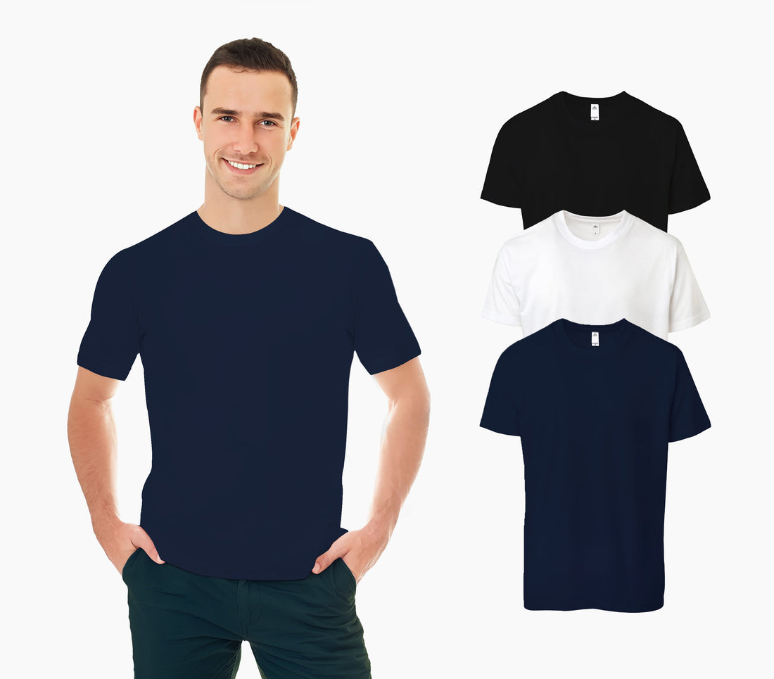 3 PC Men's Extra Soft Medium Weight Short Sleeve Premium T-Shirts