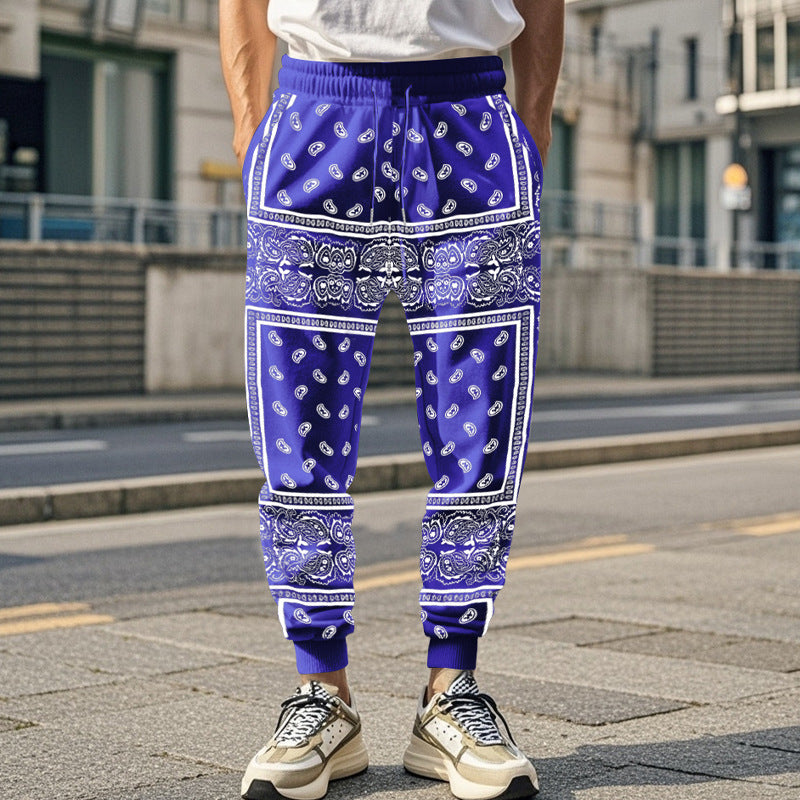 Men's 3D Printing Bandana Fashion Track Pants