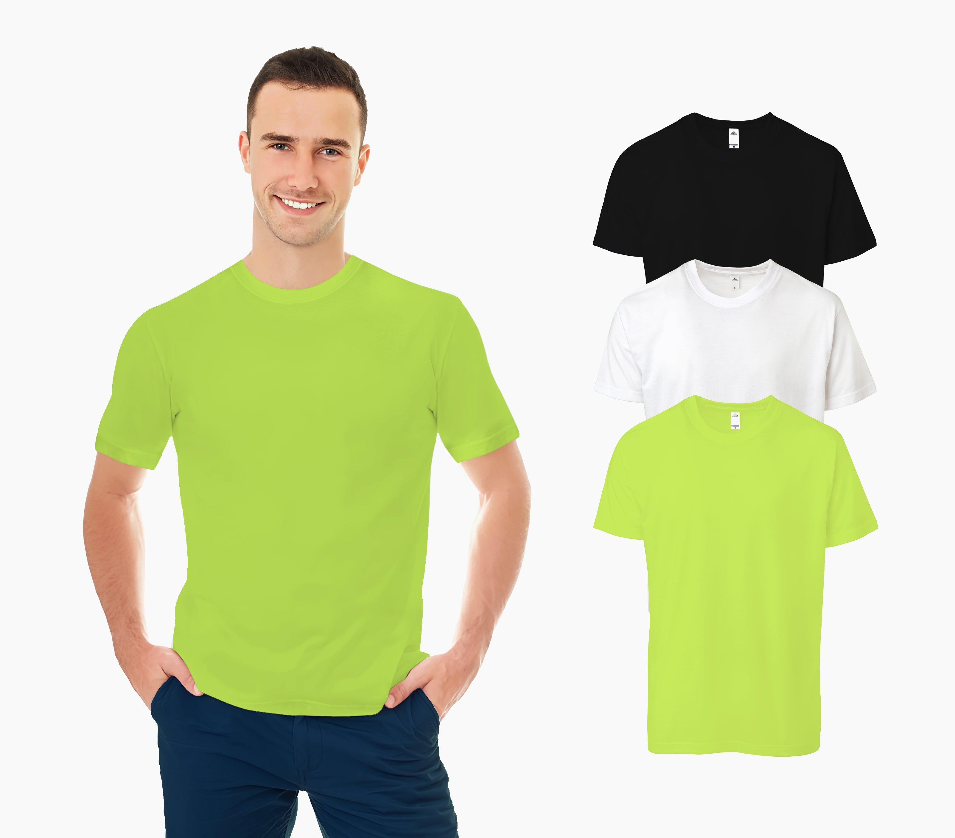 3 PC Men's Extra Soft Medium Weight Short Sleeve Premium T-Shirts