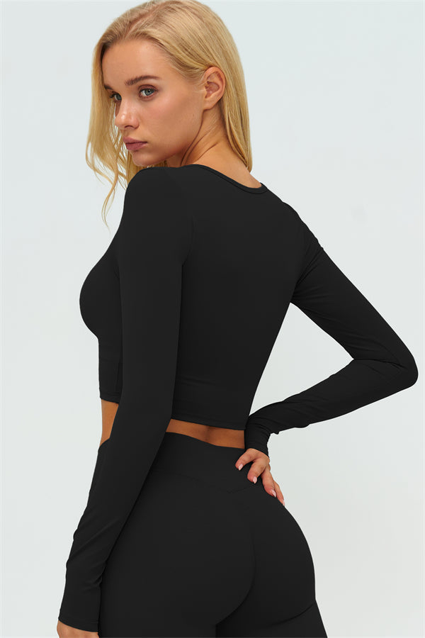 Women's The Lushness Long Sleeve Crop Top Shorts 2-Piece Set