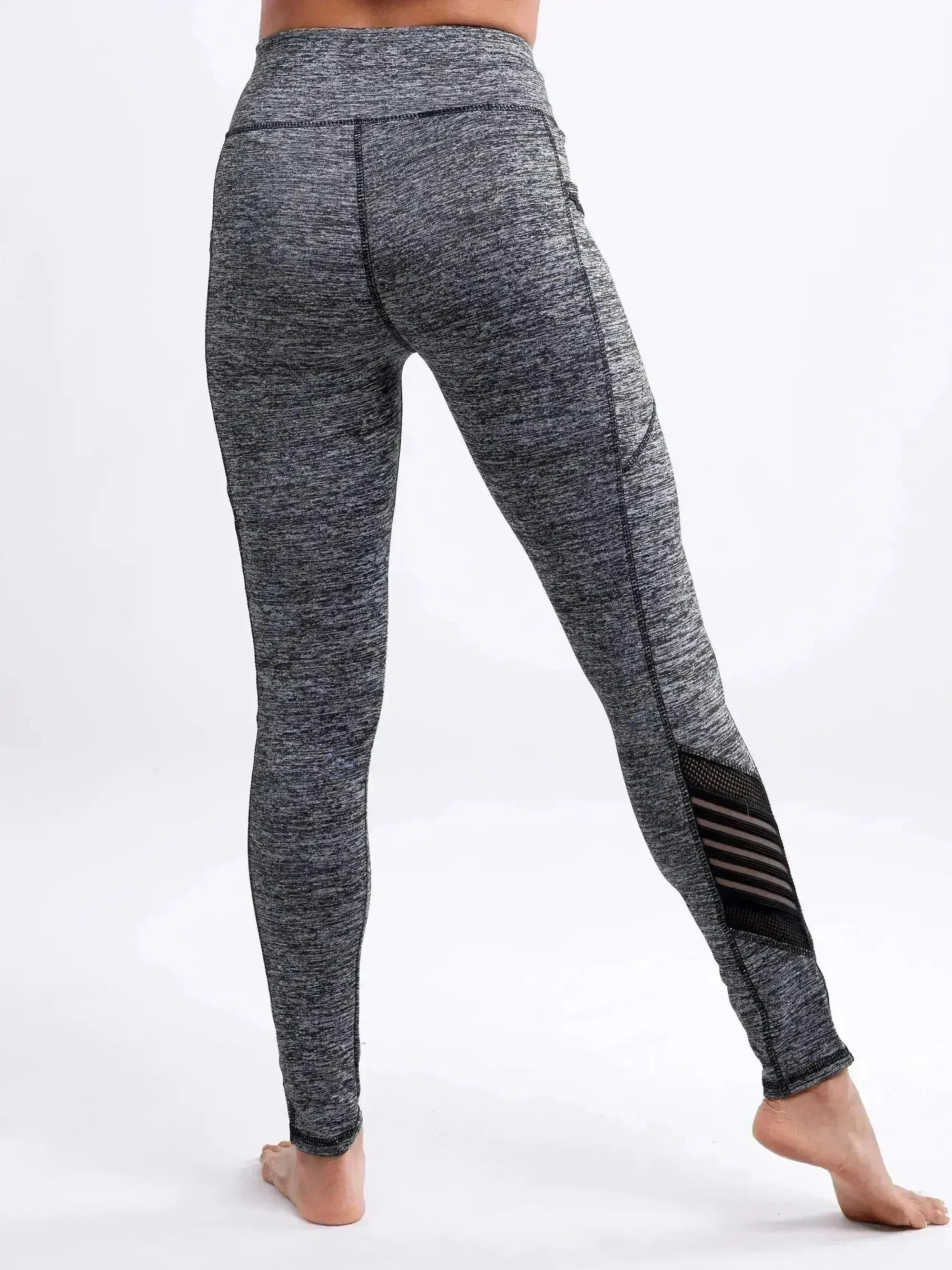Women's High-Waisted Pilates Leggings with Side Pockets & Mesh Panels