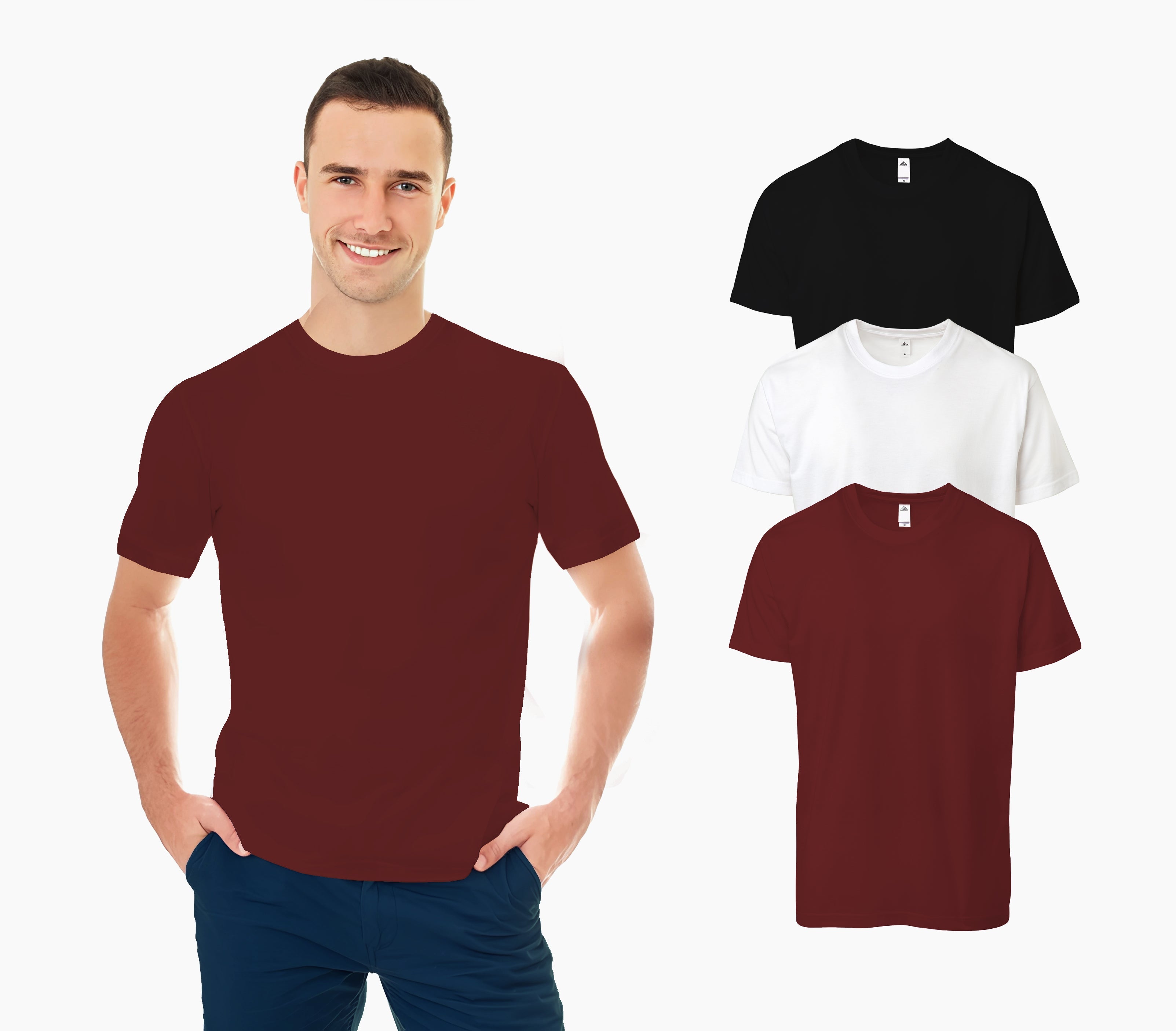 3 PC Men's Extra Soft Medium Weight Short Sleeve Premium T-Shirts