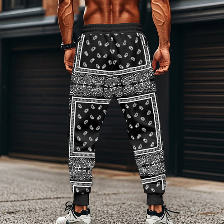 Men's 3D Printing Bandana Fashion Track Pants
