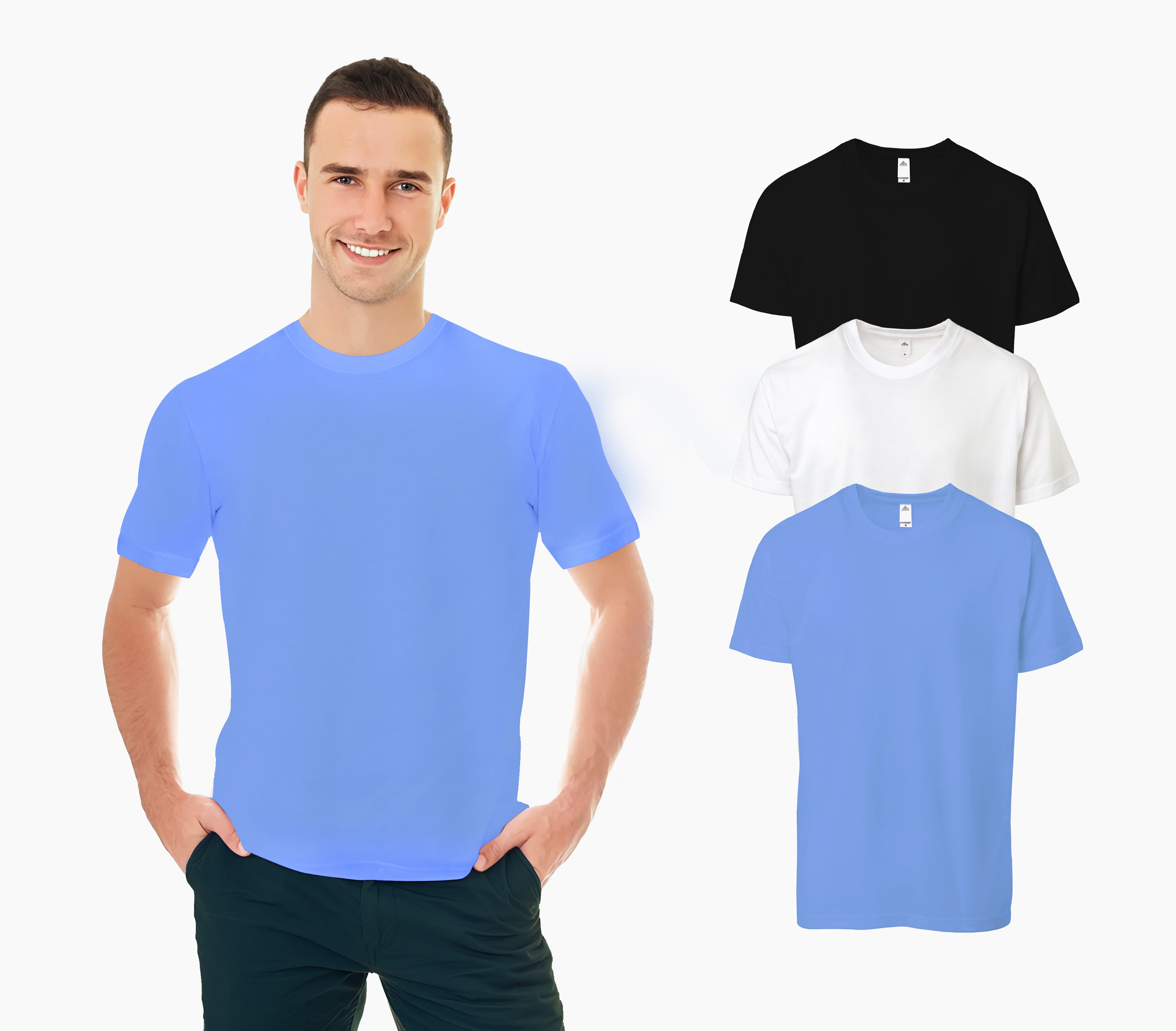 3 PC Men's Extra Soft Medium Weight Short Sleeve Premium T-Shirts