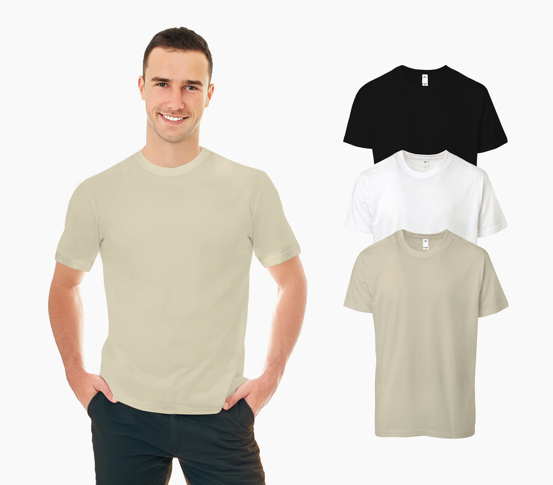 3 PC Men's Extra Soft Medium Weight Short Sleeve Premium T-Shirts