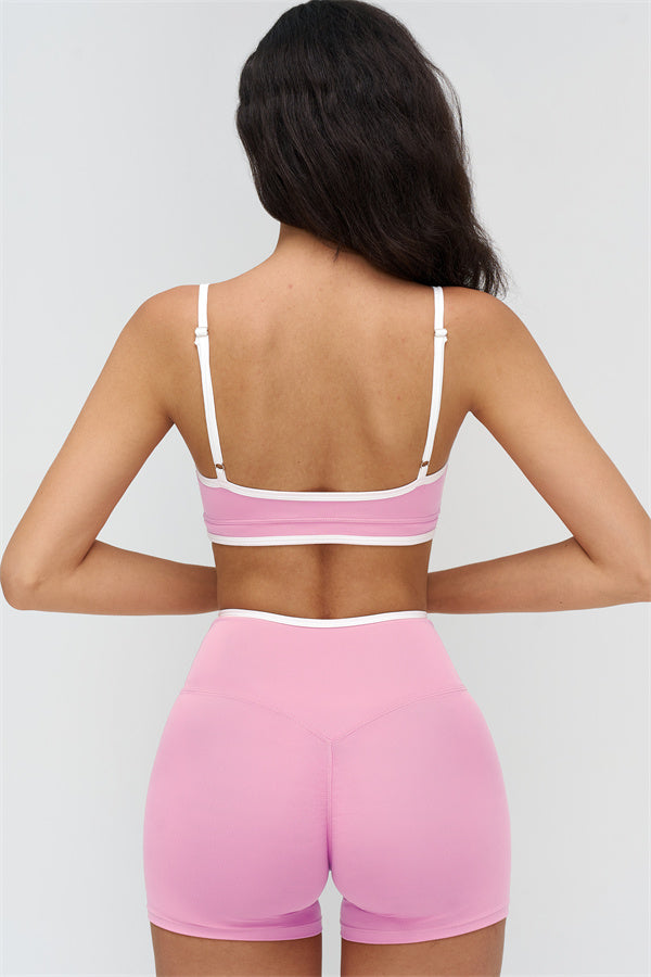 Women's "The Crave" Contrast Sports Bra Shorts 2-Piece Set