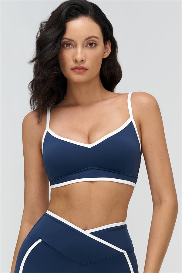Women's "The Crave" Contrast Sports Bra Shorts 2-Piece Set
