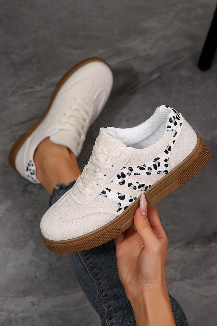 Samantha Leopard Print Lace Up Casual Shoes