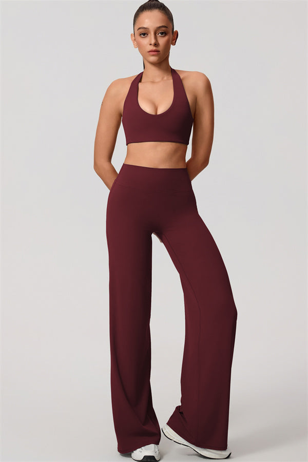 The Nestle Women's Sports Bra Straight Leg Pants 2-Piece Set