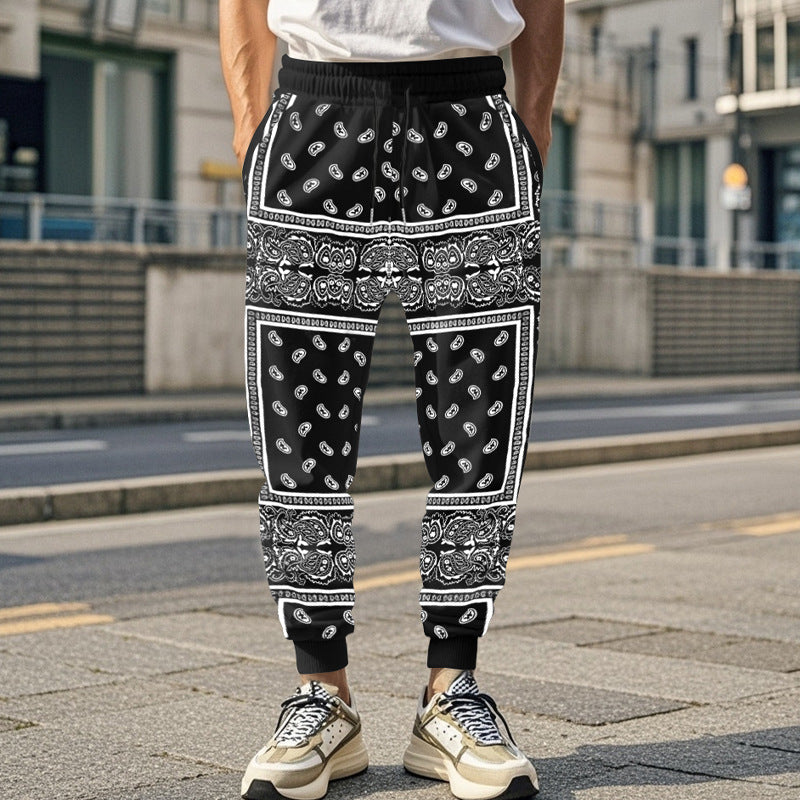 Men's 3D Printing Bandana Fashion Track Pants