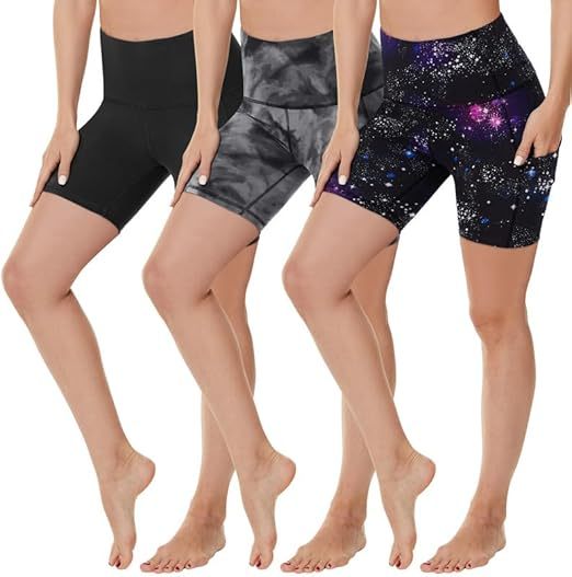 Women's 3-Pack High Waist Yoga Shorts