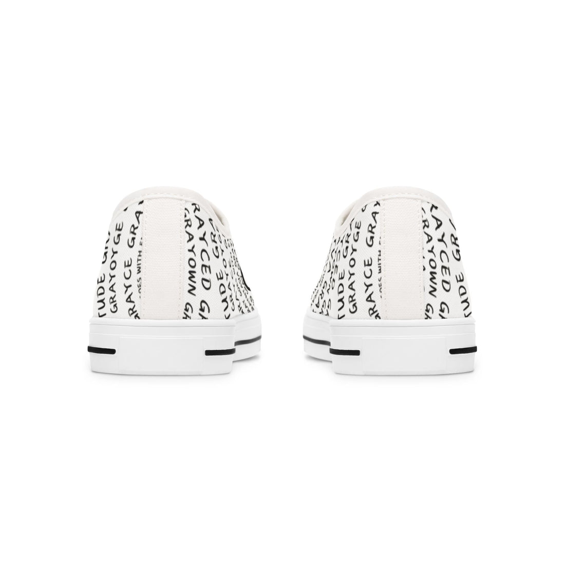 Women's Stylish Low Top Sneakers with Trendy Text Design