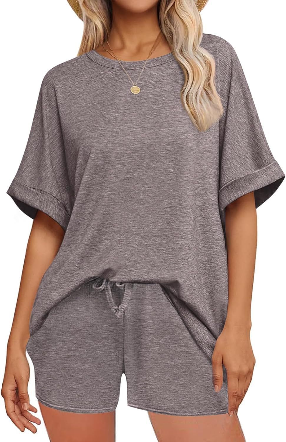 Women's Oversized T-Shirt & Drawstring Shorts Set – Ultimate Casual Comfort