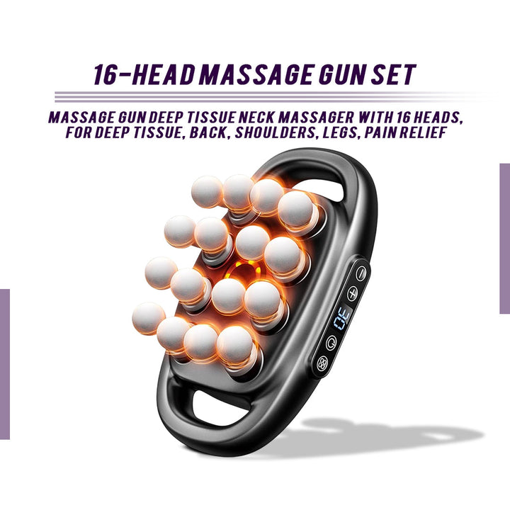 16-Head Muscle Massage Gun Deep Tissue Percussion Massager