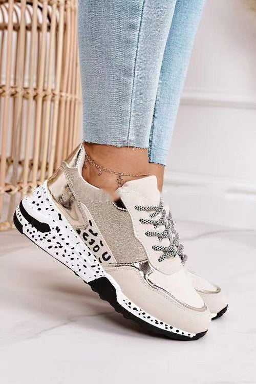 Women Lace-Up Platform Sports Sneakers