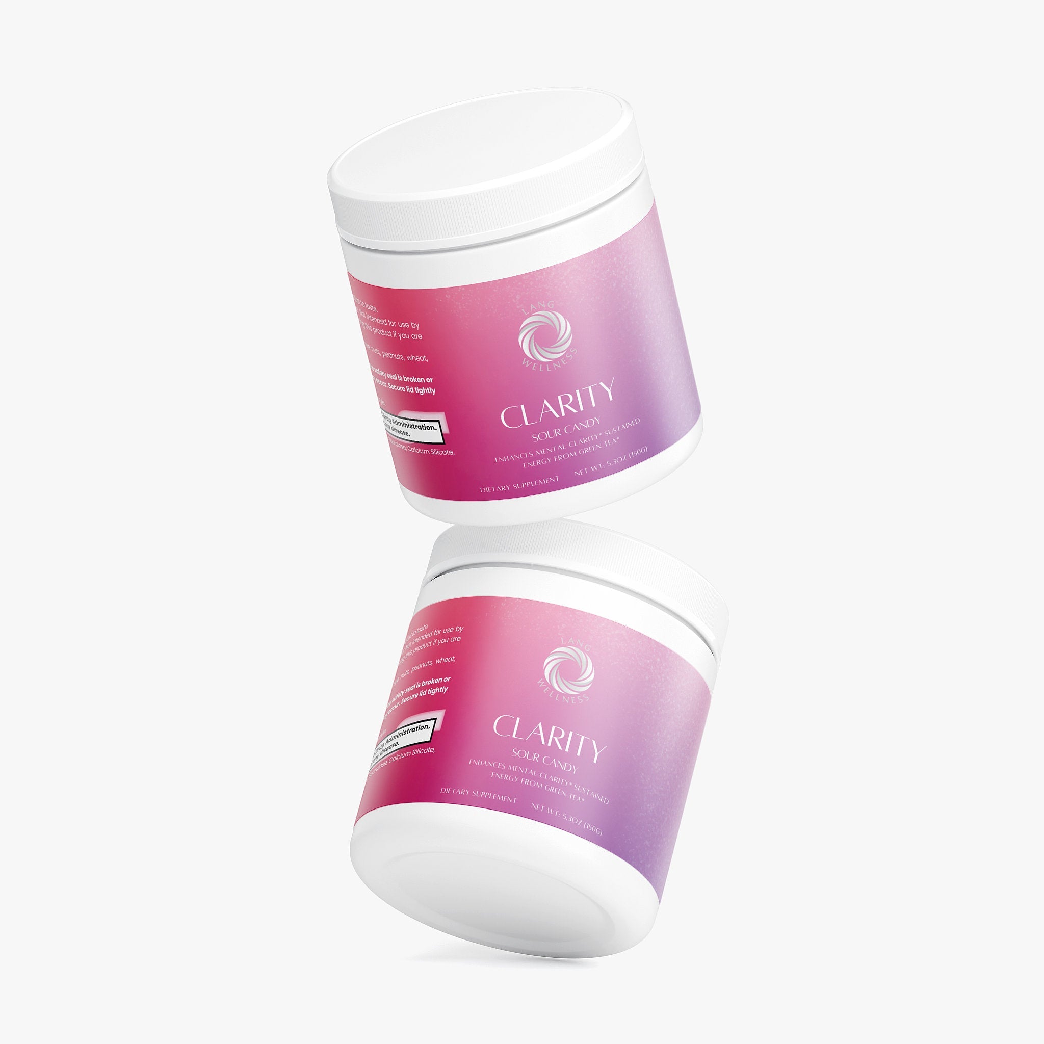 Lang Wellness Clarity Cognitive Support Powder with Alpha-GPC, Caffeine, L-Theanine & B Vitamins(Sour Candy)