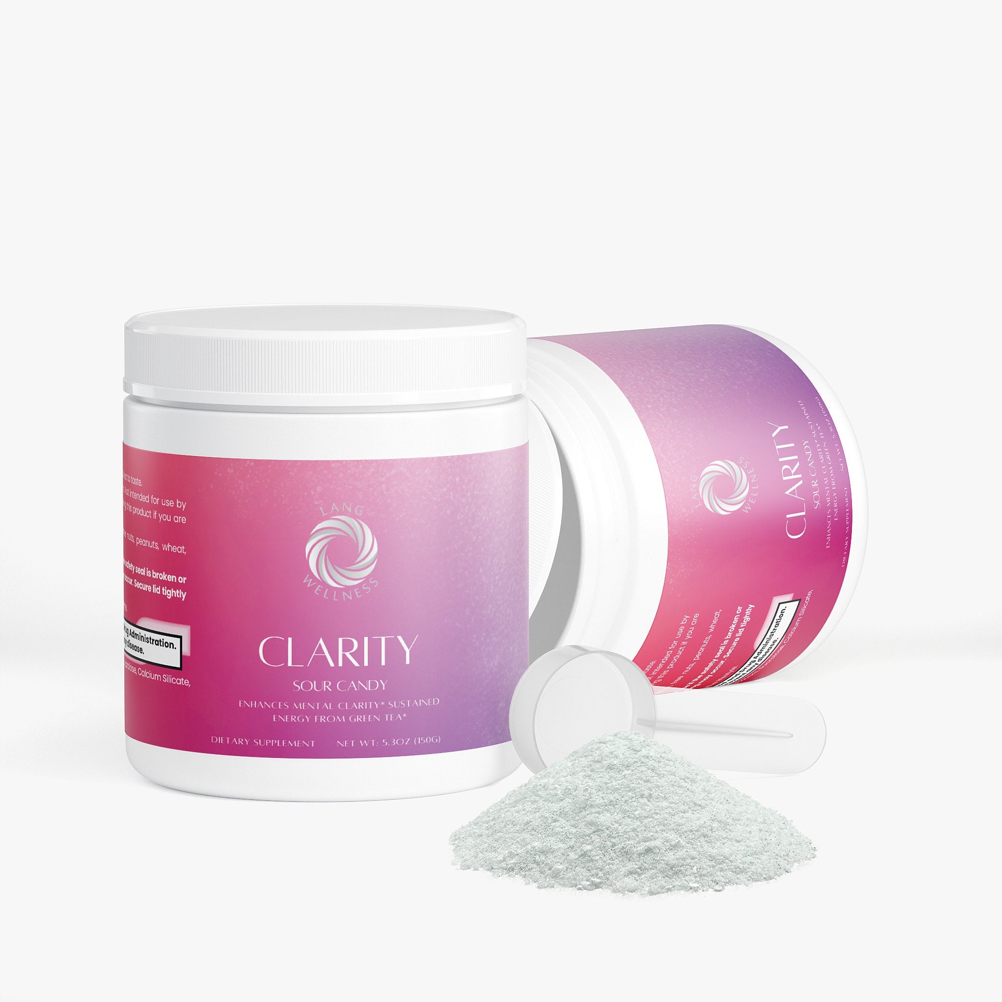 Lang Wellness Clarity Cognitive Support Powder with Alpha-GPC, Caffeine, L-Theanine & B Vitamins(Sour Candy)