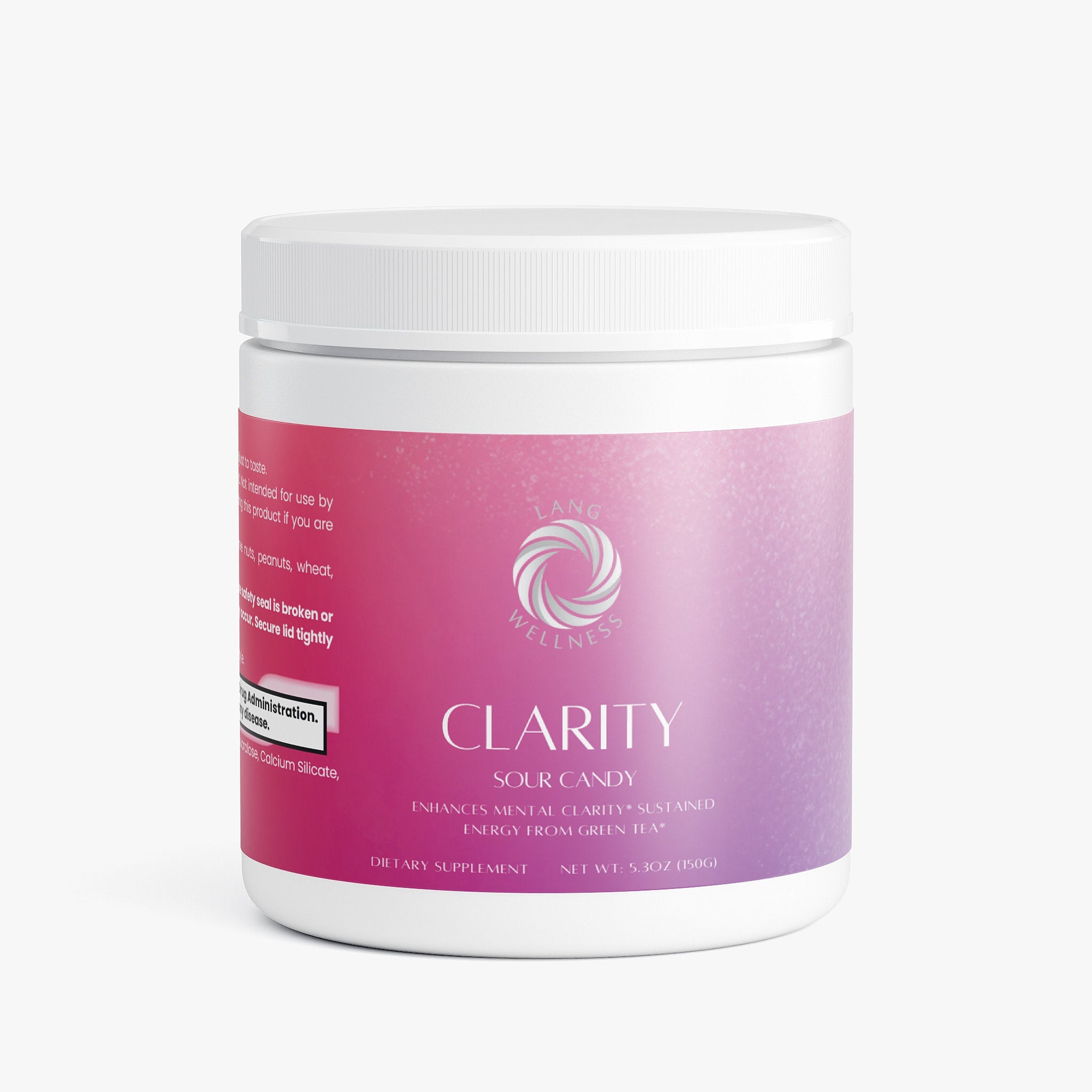 Lang Wellness Clarity Cognitive Support Powder with Alpha-GPC, Caffeine, L-Theanine & B Vitamins(Sour Candy)