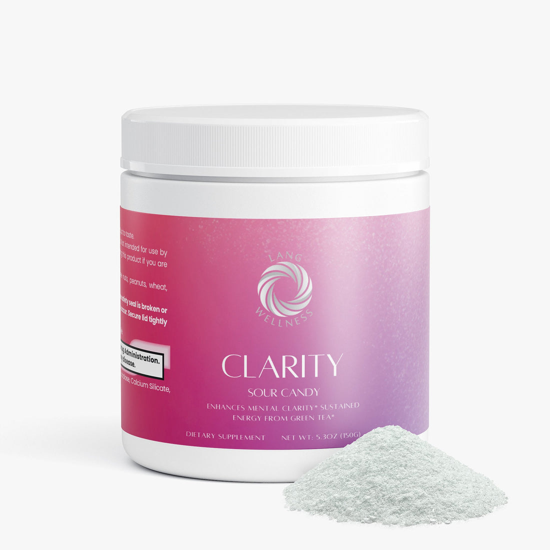 Lang Wellness Clarity Cognitive Support Powder with Alpha-GPC, Caffeine, L-Theanine & B Vitamins(Sour Candy)