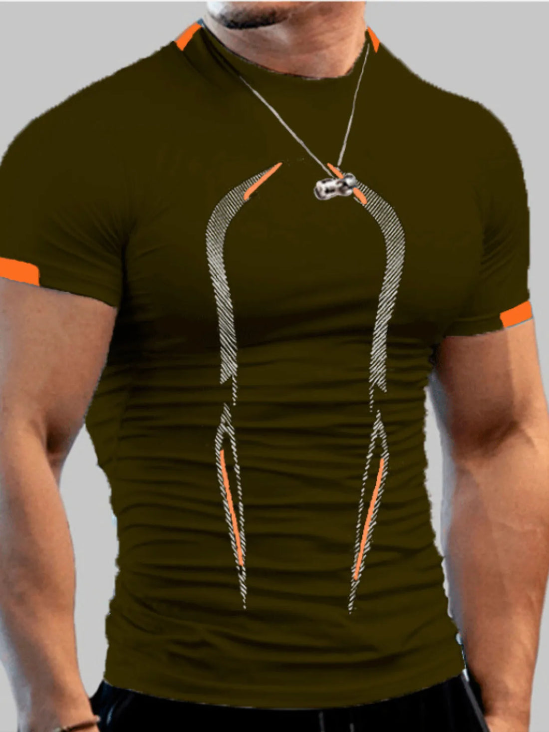 Men's Active Full Size Mock Neck Short Sleeve T-Shirt Plus Size