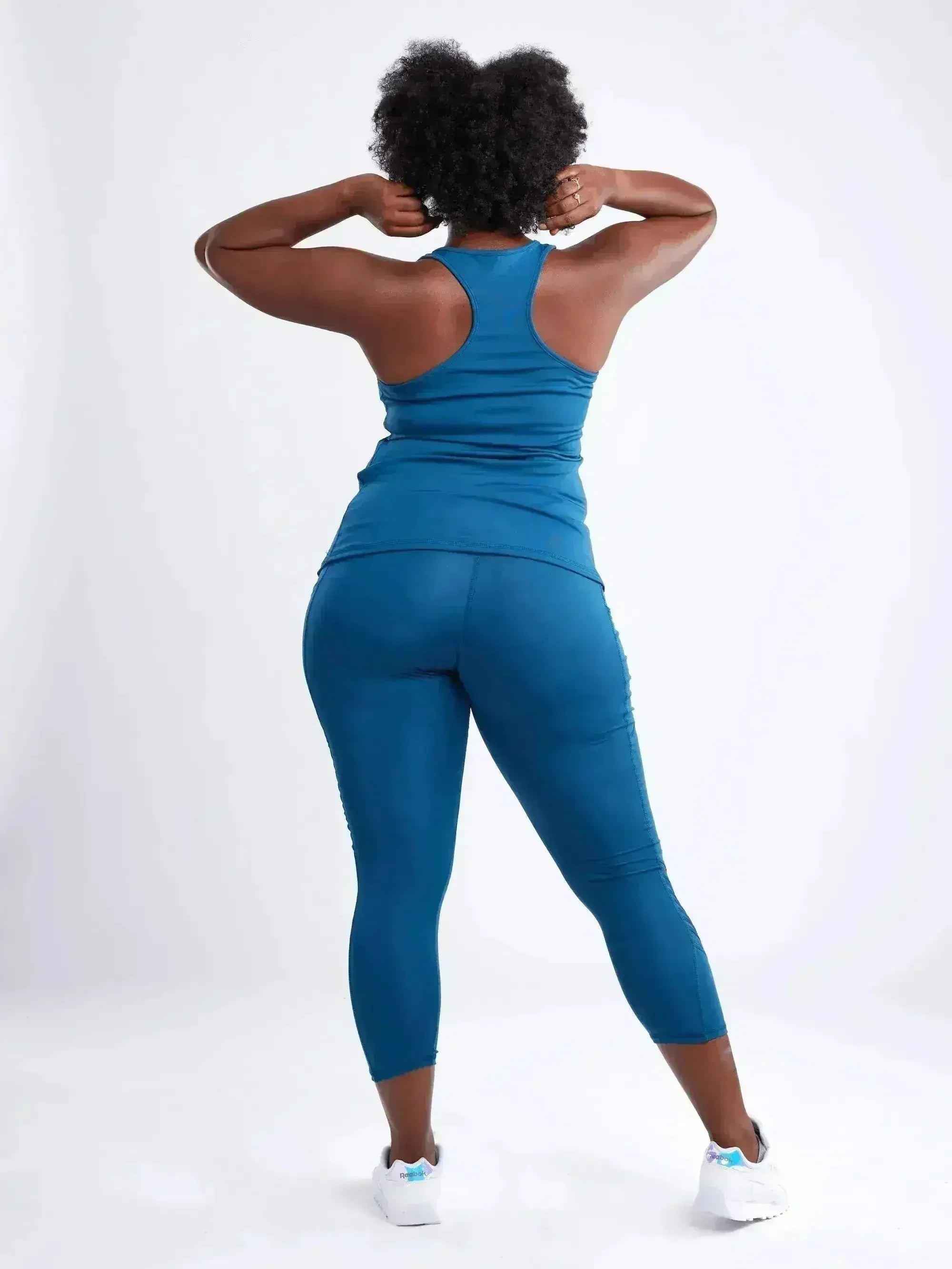 Women's High-Waisted Pilates Leggings with Side Pockets & Mesh Panels