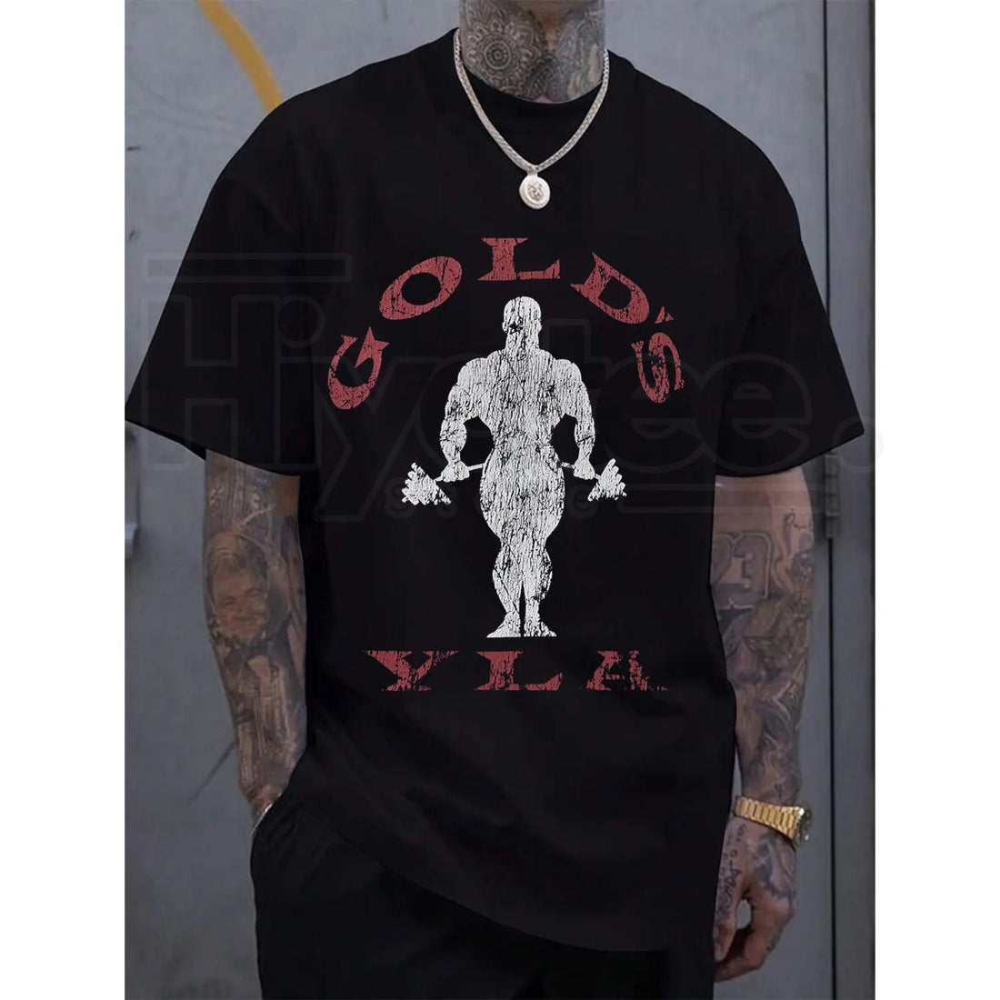 Men's Gold's Gym Weightlifting Graphic Tee –100% Cotton