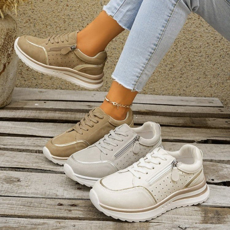 Women's Side-Zip Chunky Sole Sneakers