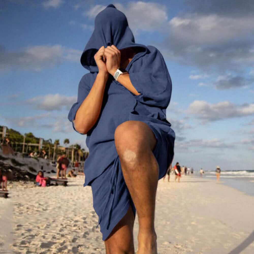 2-Piece: Men's Hooded Tracksuit T- Shirt and Shorts Set