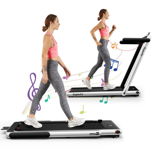 2 in 1 Folding Treadmill 2.25HP with APP Speaker Remote Control