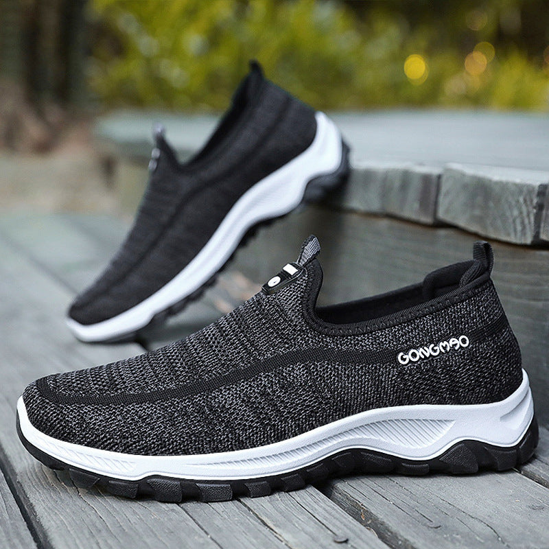 Men's Casual Flying Woven Slip-On Walking Shoes
