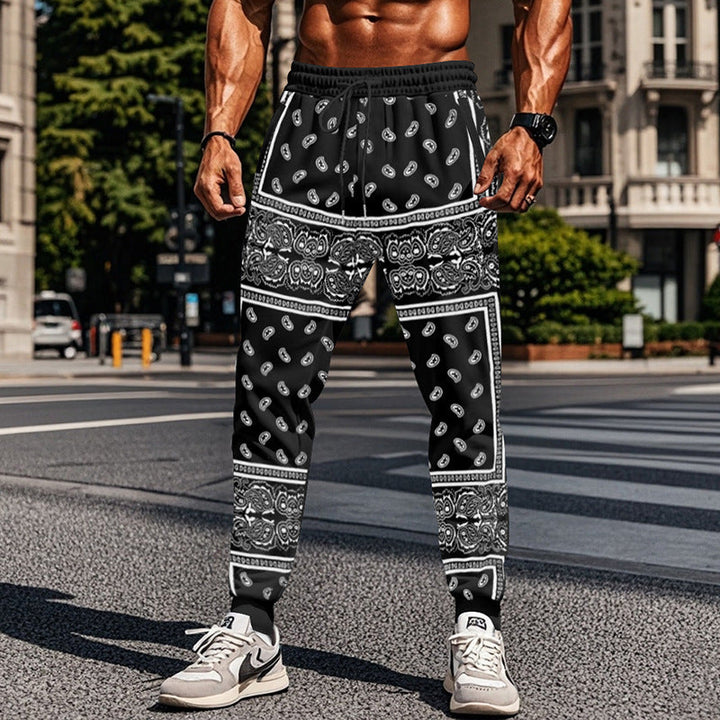 Men's 3D Printing Bandana Fashion Track Pants
