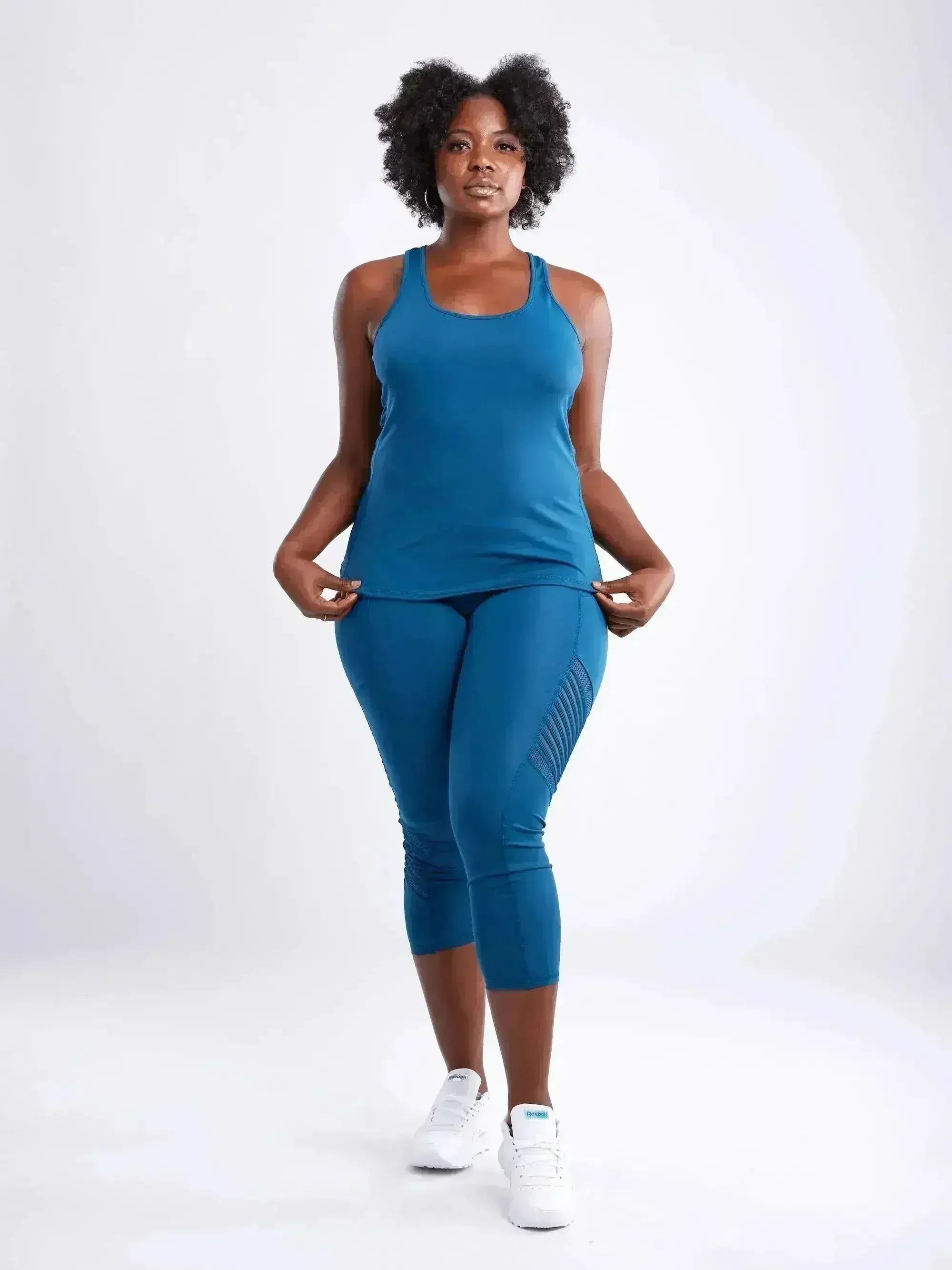 Women's High-Waisted Pilates Leggings with Side Pockets & Mesh Panels