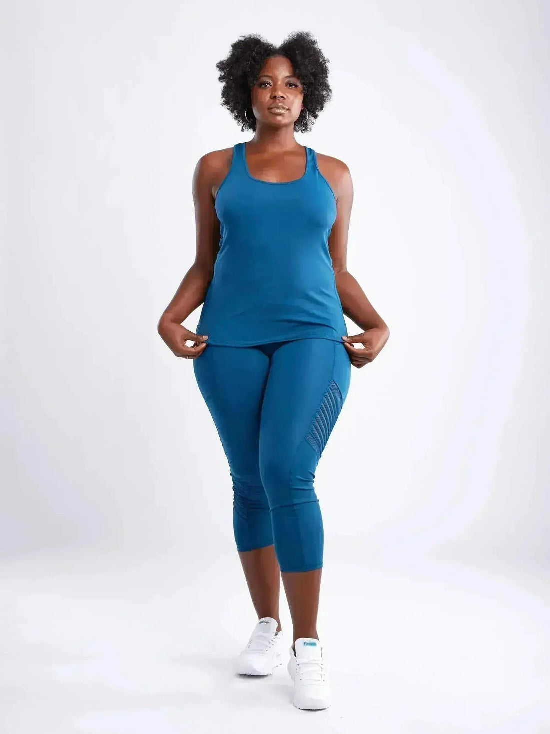 Women's High-Waisted Pilates Leggings with Side Pockets & Mesh Panels