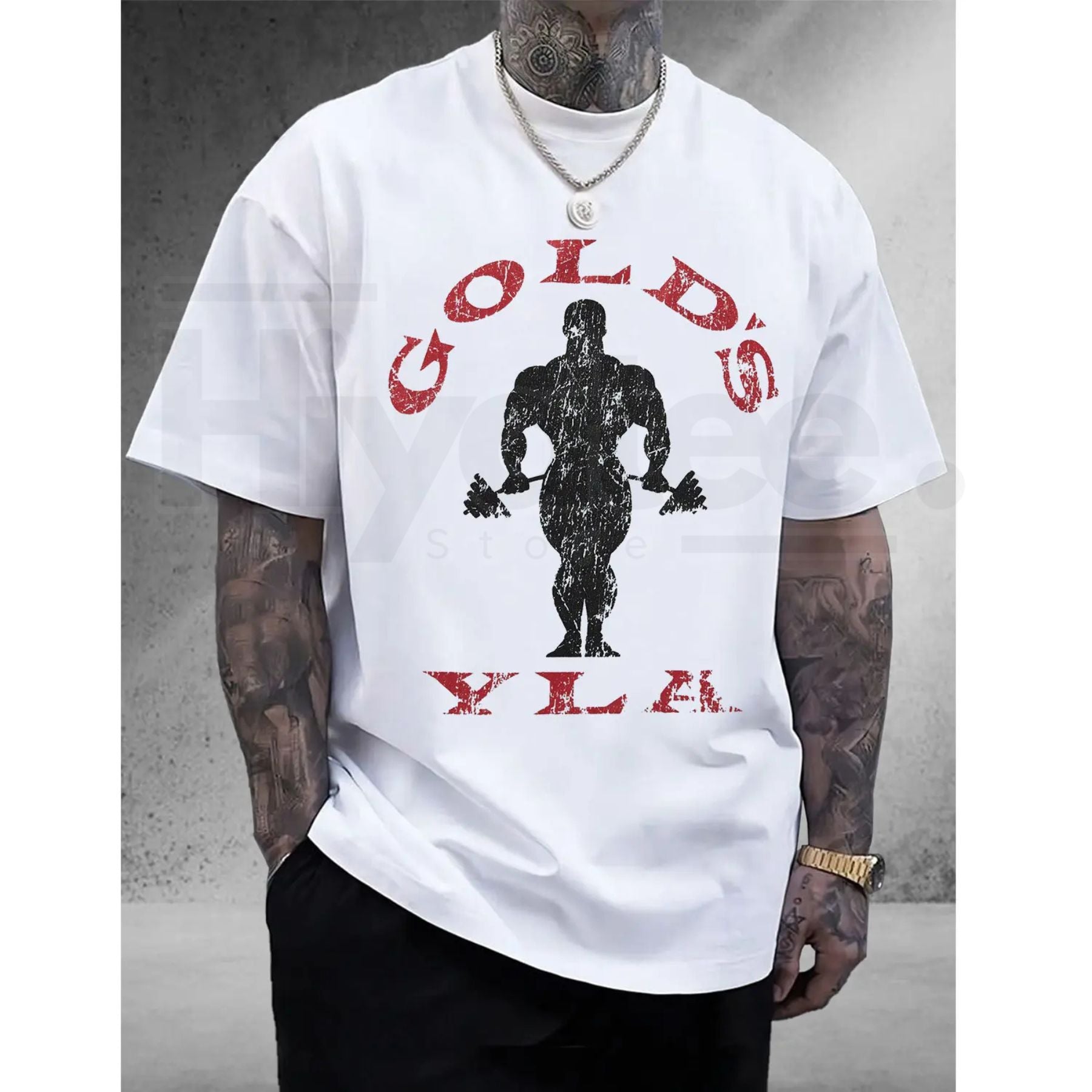 Men's Gold's Gym Weightlifting Graphic Tee –100% Cotton