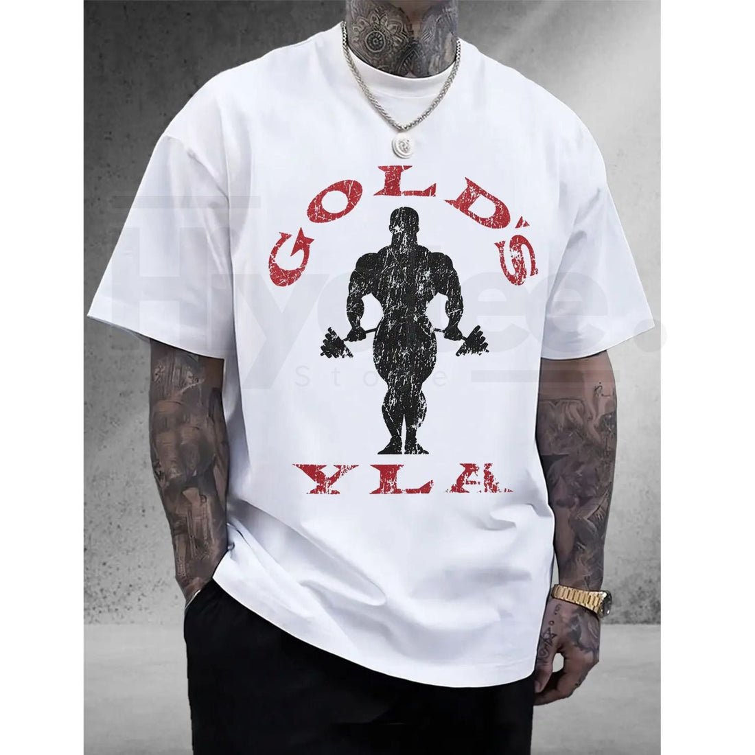 Men's Gold's Gym Weightlifting Graphic Tee –100% Cotton