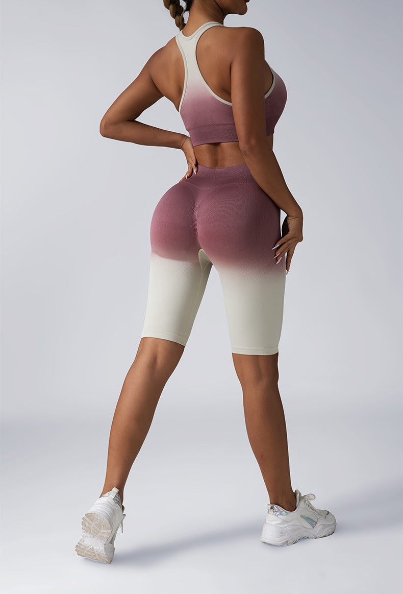 Women's Seamless Activewear Sets – 2-Piece Crop Top & High Waist Shorts/Leggings