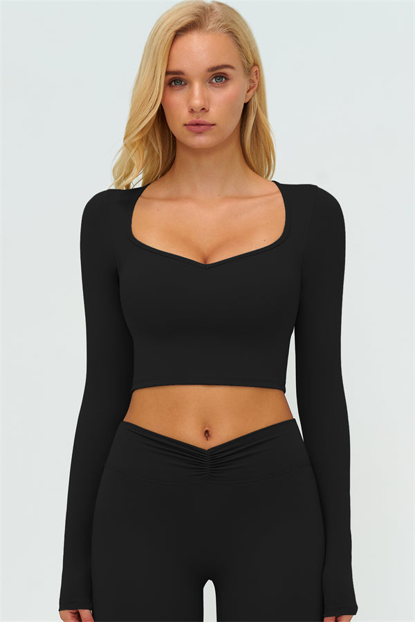 Women's The Lushness Long Sleeve Crop Top Shorts 2-Piece Set