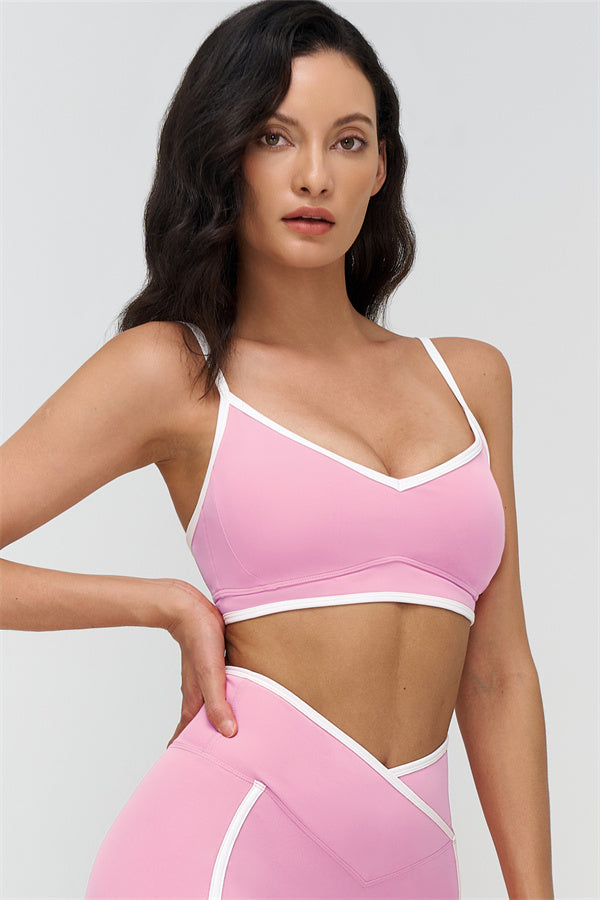Women's "The Crave" Contrast Sports Bra Shorts 2-Piece Set