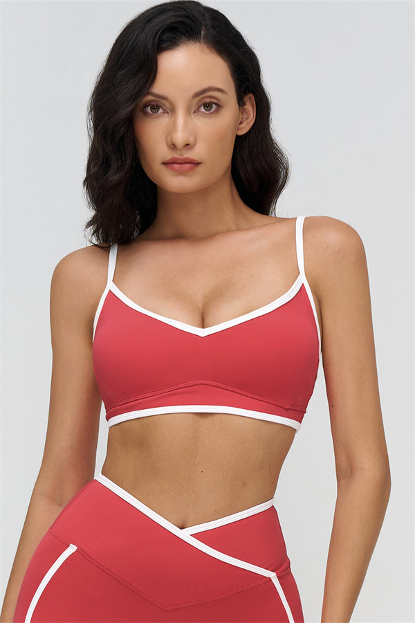 Women's "The Crave" Contrast Sports Bra Shorts 2-Piece Set