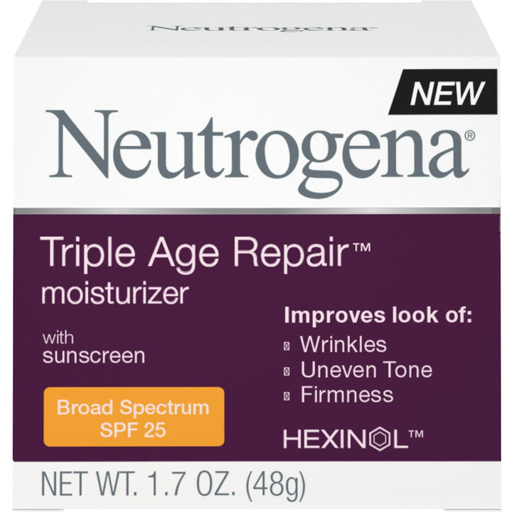 Neutrogena Triple Age Repair Anti-Aging Daily Facial Moisturizer With SPF 25 Sunscreen & Vitamin C, 1.7 Oz