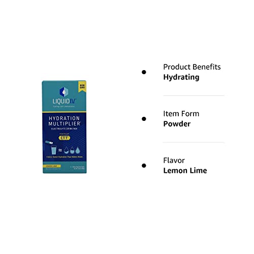 Liquid I.V. Hydration Multiplier - Lemon Lime - Powder Packets | Non-GMO | 16 Stick
