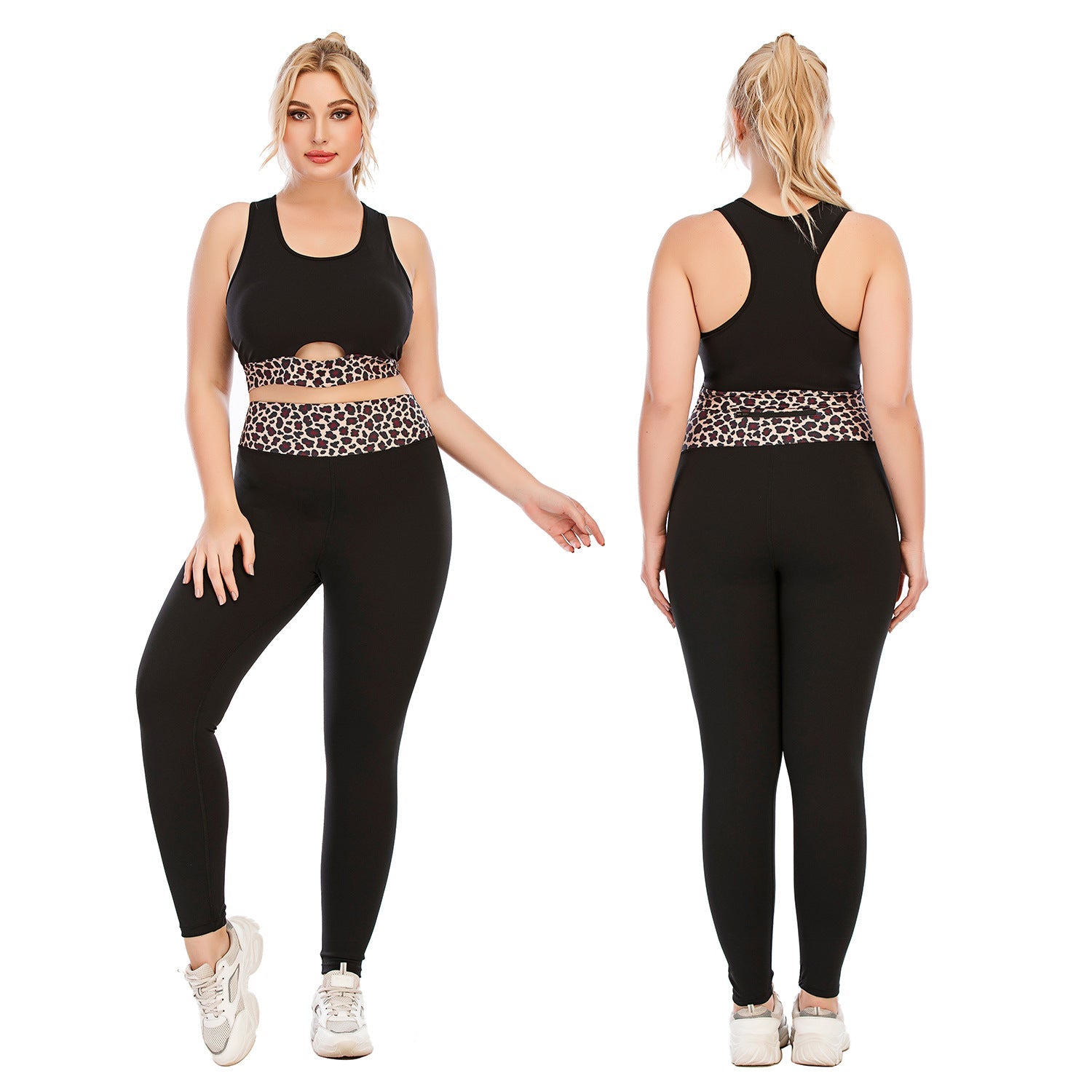 Women's Plus Size Sports Bra Yoga Workout Suits