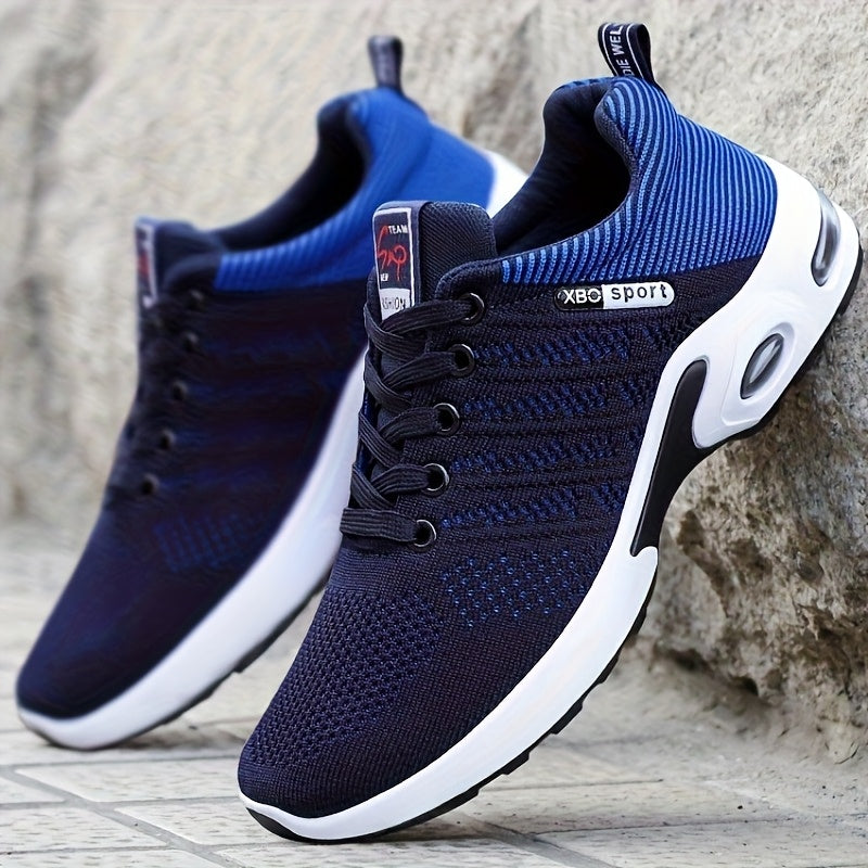 Men's Blue White Red Lightweight Sport Shoes for Adventure