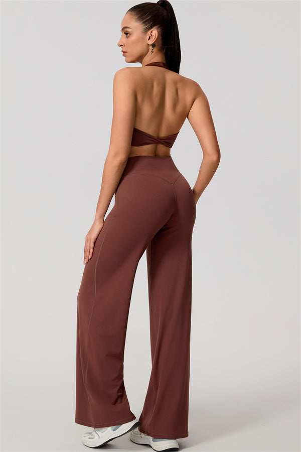 The Nestle Women's Sports Bra Straight Leg Pants 2-Piece Set