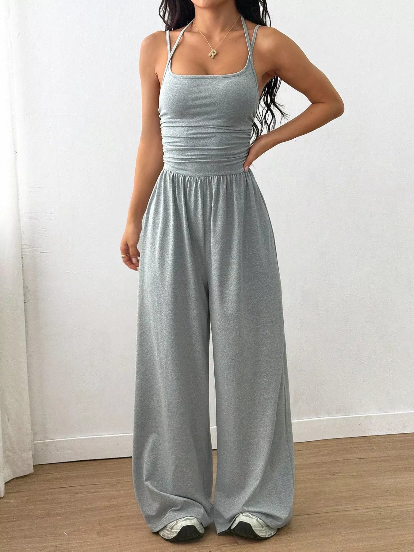 Women's Casual Sleeveless Wide Leg Jumpsuit