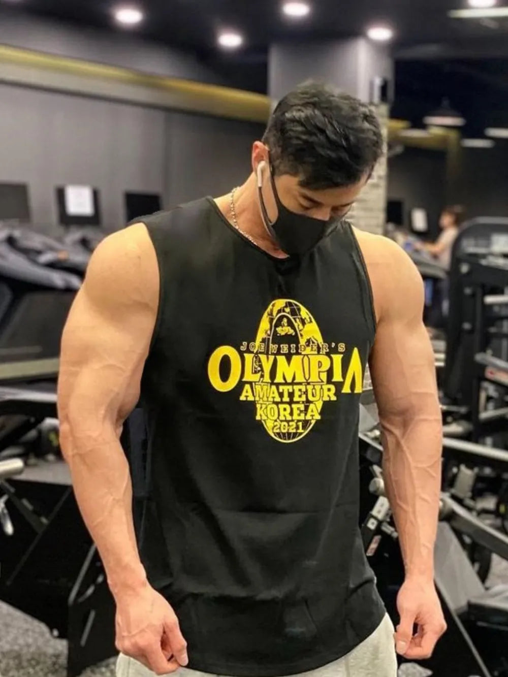 Men's Plus Size Graphic Round Neck Active Tank Top