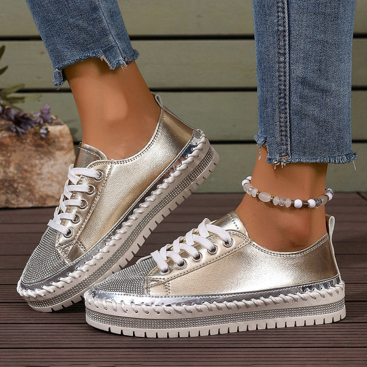 Women’s Plus Size Blingy Sneakers – Chunky Sole Casual Everyday Shoes